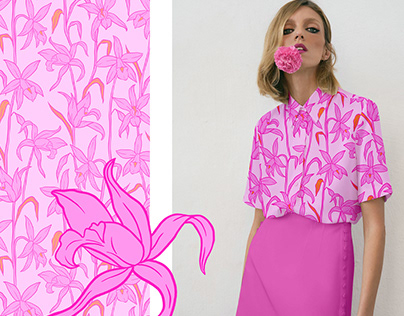 Pink Orchid, Textil design