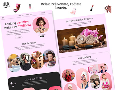 Beauty Parlour and Spa landing page UI