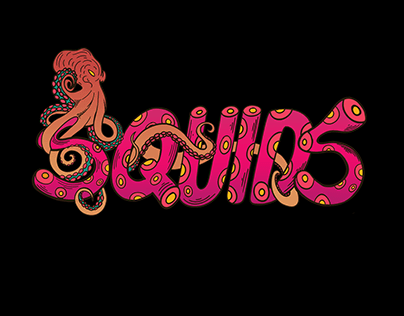 Squids illustrated logo artwork.