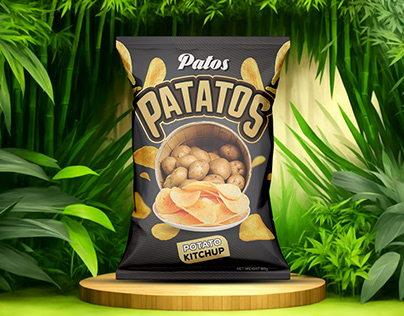 Chips snack bag packaging design