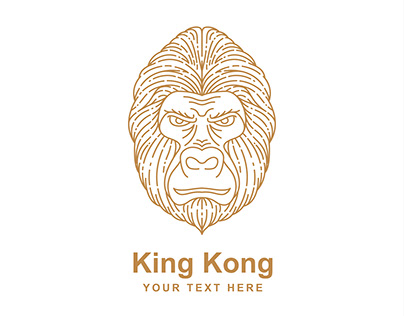 Kingkong head line art logo