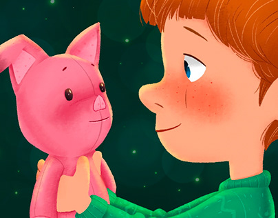 Illustrations&cover design for a book 'Christmas Pig'
