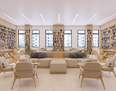 Library Interior Design CG