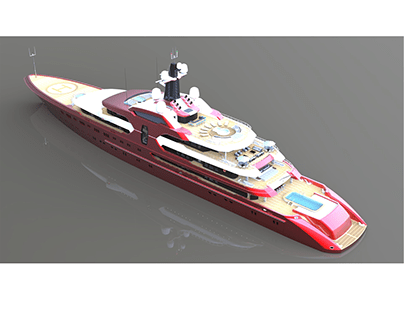 120m. mega yacht animasyon