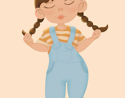 Little girl with pigtails
