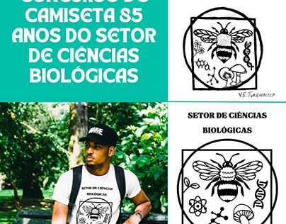 Mockup camisetas 85 anos Setor Ciências Biológicas UFPR