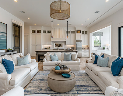 Project thumbnail - Coastal Calm: A Chic Open-Concept Living Space