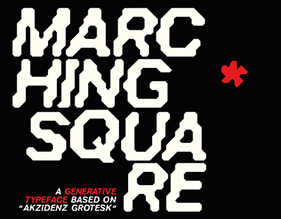 Marching Square Generative Typeface