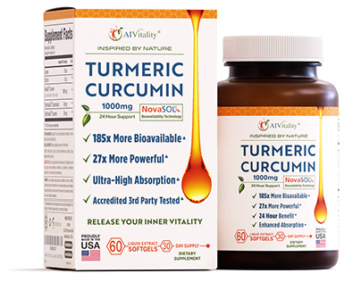 Design refresh for a turmeric supplement label/box