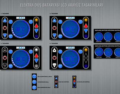 Elektra Duş Bataryası LCD Arayüz Tasarımları