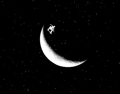 Moon Skate - Digital illustration