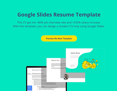 Resume Template Landing Page