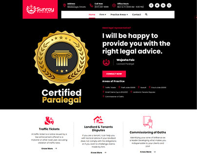 Sunray Paralegal - WordPress Website
