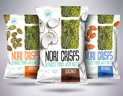 Nori Crisps packaging design
