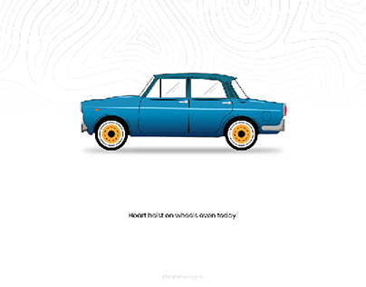 Vintage Car - Fiat Premier Padmini Vector illustration