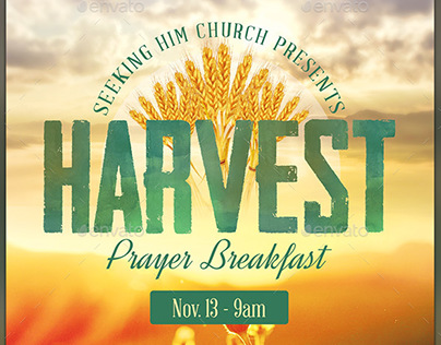 Harvest Prayer Breakfast Flyer Template