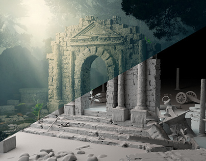 Ruined Gate _ 3D Matte painting