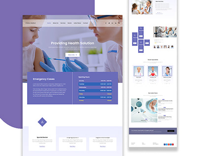 Medical Website Landing Page ui, ui design, uiux design
