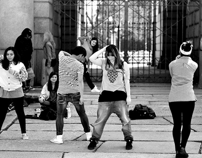 Street dancers.Milan
