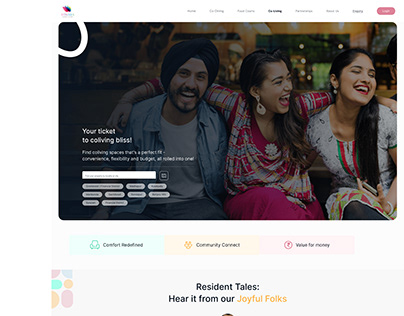 Isthara Co-living Page Design