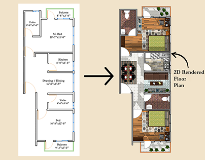 2D and 3D Floor Plan - Project 1