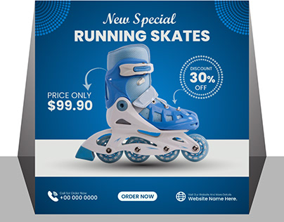 New Special Running Skates Social Media post Design.