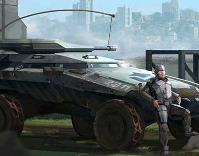 Patrol. 2017 Armored vehicle Concept painting