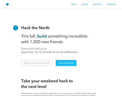 Hack the North Landing Page