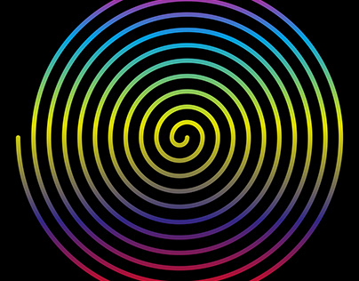 Hypnotic spirals background radial colorful gradient.