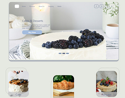 ''Cakes and Deserts'' Landing Page Design