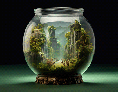 Captivating Landscapes Encased in Glass