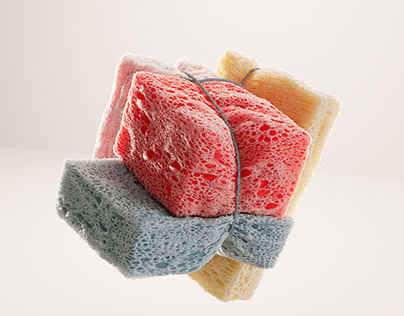 AI textured 3D art - 'Sponge'