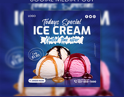 Ice-Cream Social Media /Instagram Post Design
