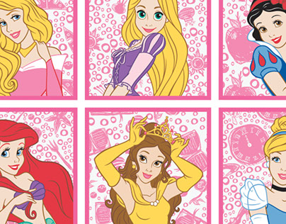 Disney Princess Character Block Repeat print