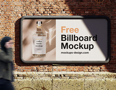 Free street billboard mockup
