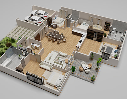 3D Floor plan for a house