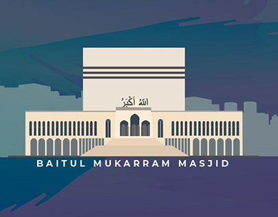 Baitul Mukarram Mosque/Masjid Flat Design