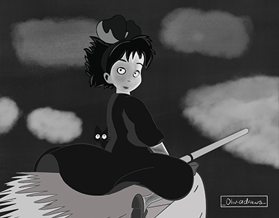 Illustration Mash Up Kiki's Delivery Service as in TimB
