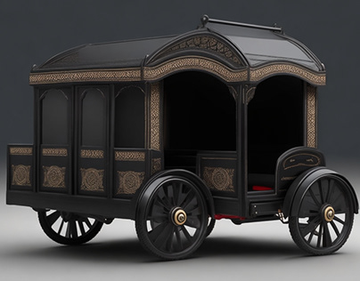 Crafting Tradition: A Classic Black Rickshaw