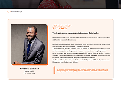 Founder Message African Raising Community (ARC) Project