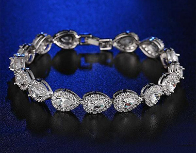 Halo Pear Sapphire Bracelet