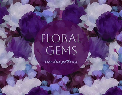 Seamless pattern "Floral gems"