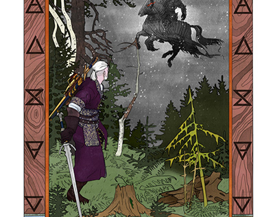 The Witcher in Ivan Bilibin style