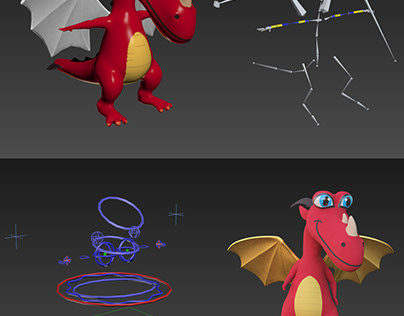 Rigged 3D Dragon Mascot