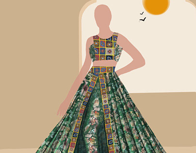 Indian Dress Illustration