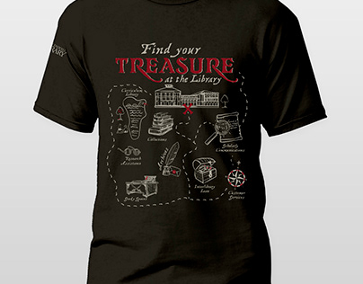 Find Your Treasure at the Library T-shirt design