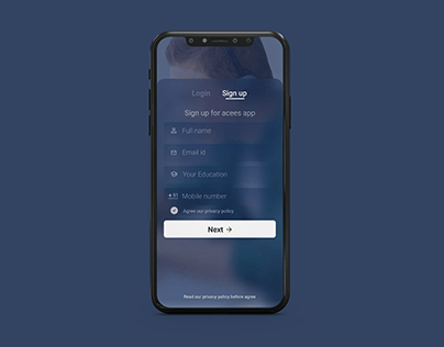 Sign up ui screens for app