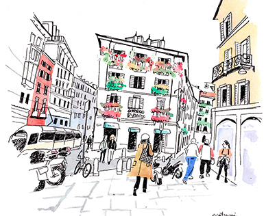 private works watercolor | Milan, Italy