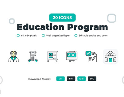 Education Program Icons - Filled Line
