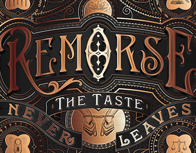 REMORSE wine label design